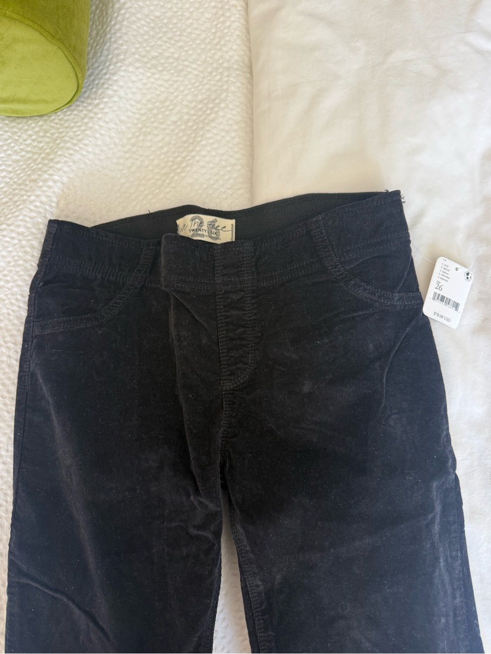 Free People Penny Pull on Flare Black Corduroy Jeans